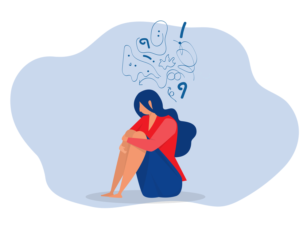 반복되는 불안과 일상생활의 어려움을 설명하는 이미지